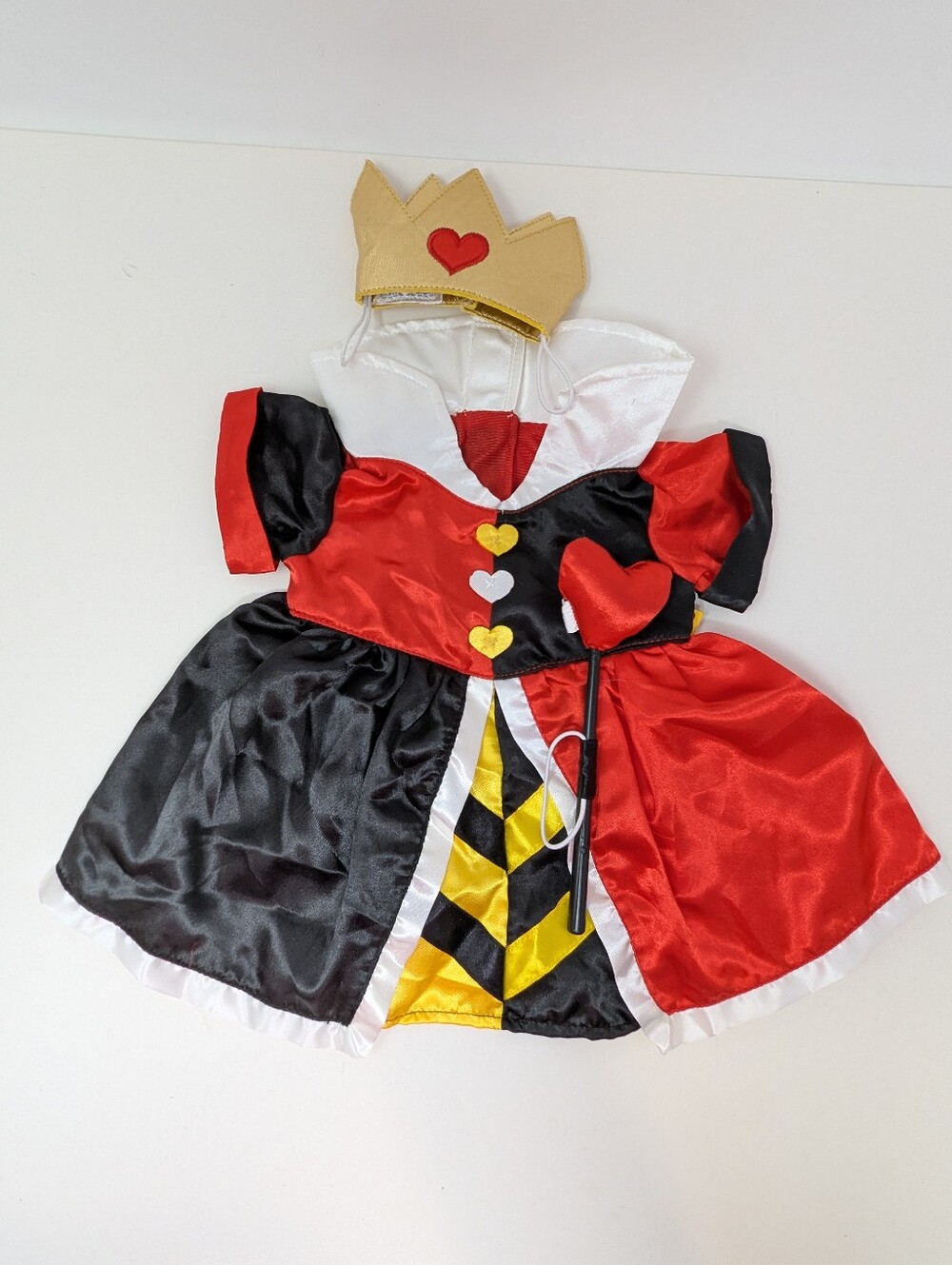 Build A Bear Queen of Hearts Disney Alice In Wonderland Costume Crown Staff